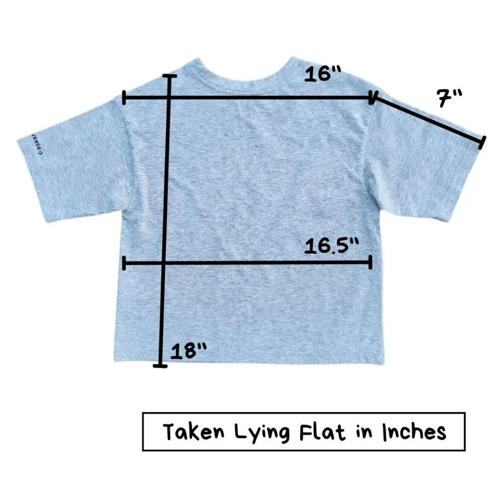 Converse All Star Shirt Kids Girls Gray Size M Short Sleeve Crop Tops Casual